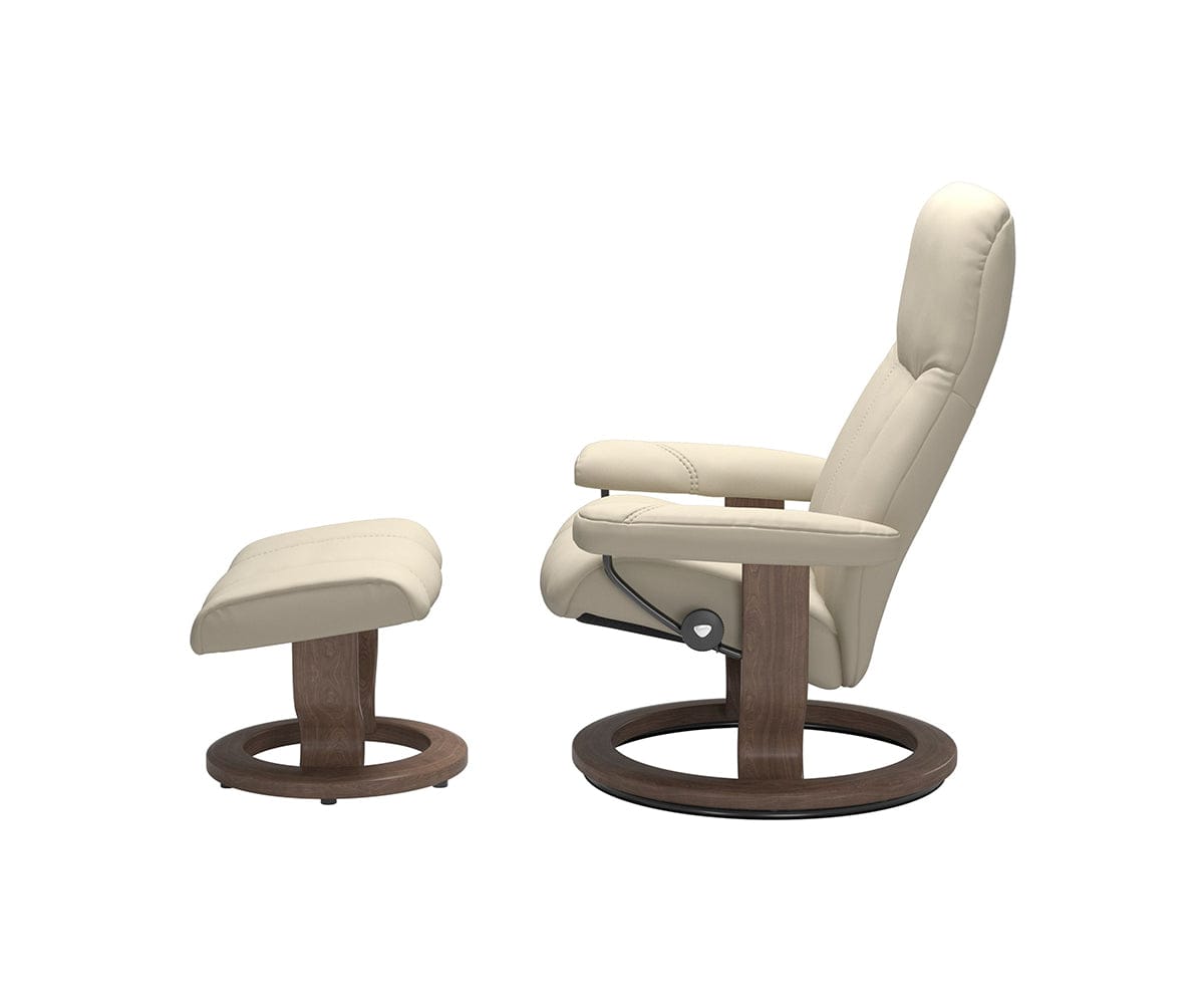 Poltrona reclinabile e poggiapiedi Stressless® Consul - Crema