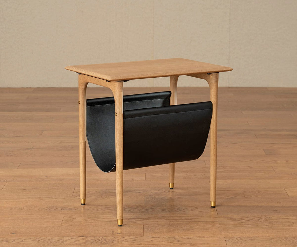 Tavolino Hendrick con ripiano sospeso II - Rovere bianco