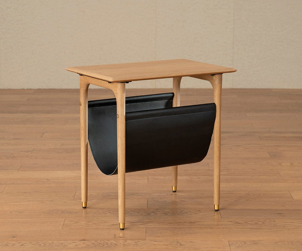 Tavolino Hendrick con ripiano sospeso II - Rovere bianco