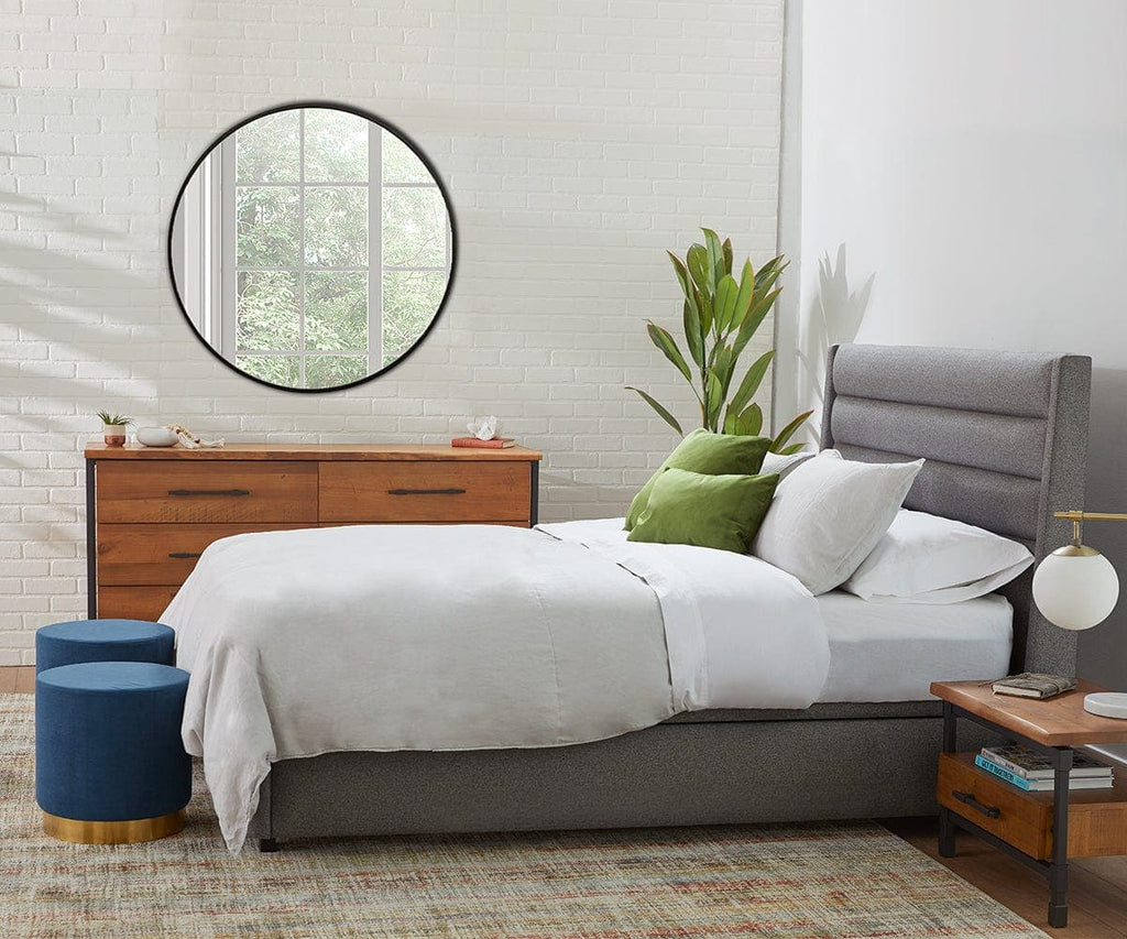 Letto contenitore imbottito Reed