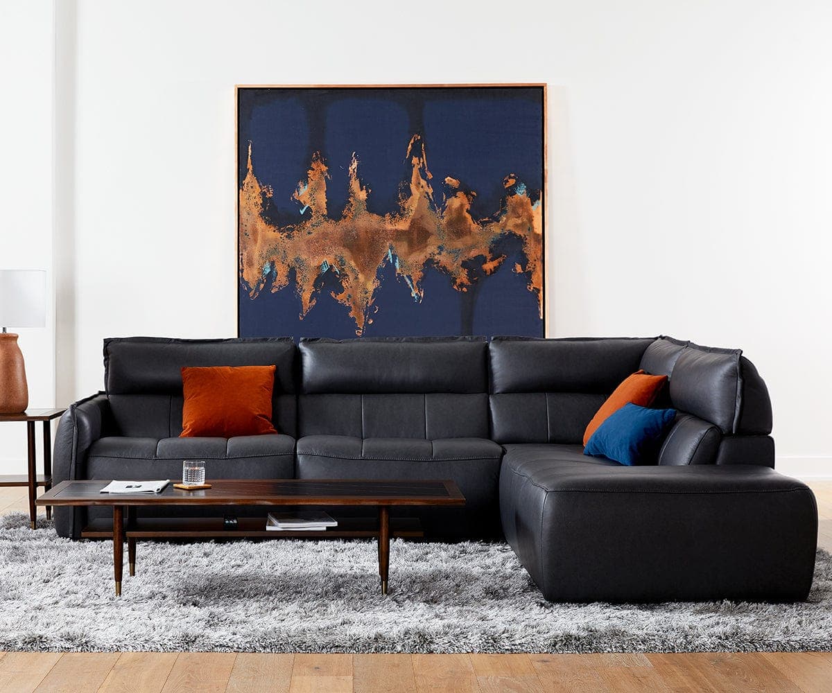 Divano componibile reclinabile elettrico in pelle Carson