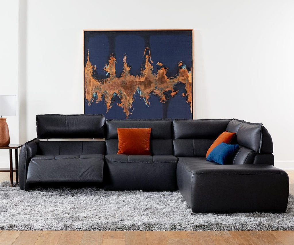 Divano componibile reclinabile elettrico in pelle Carson