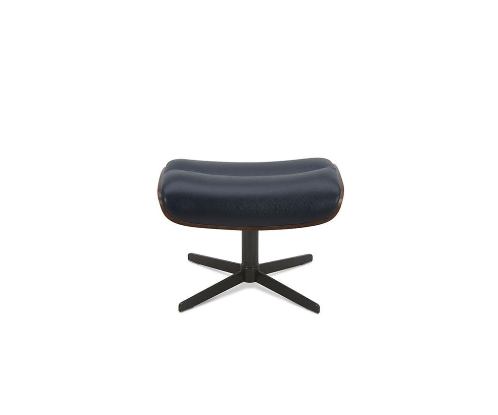 Poltrona reclinabile e pouf in pelle Alvar