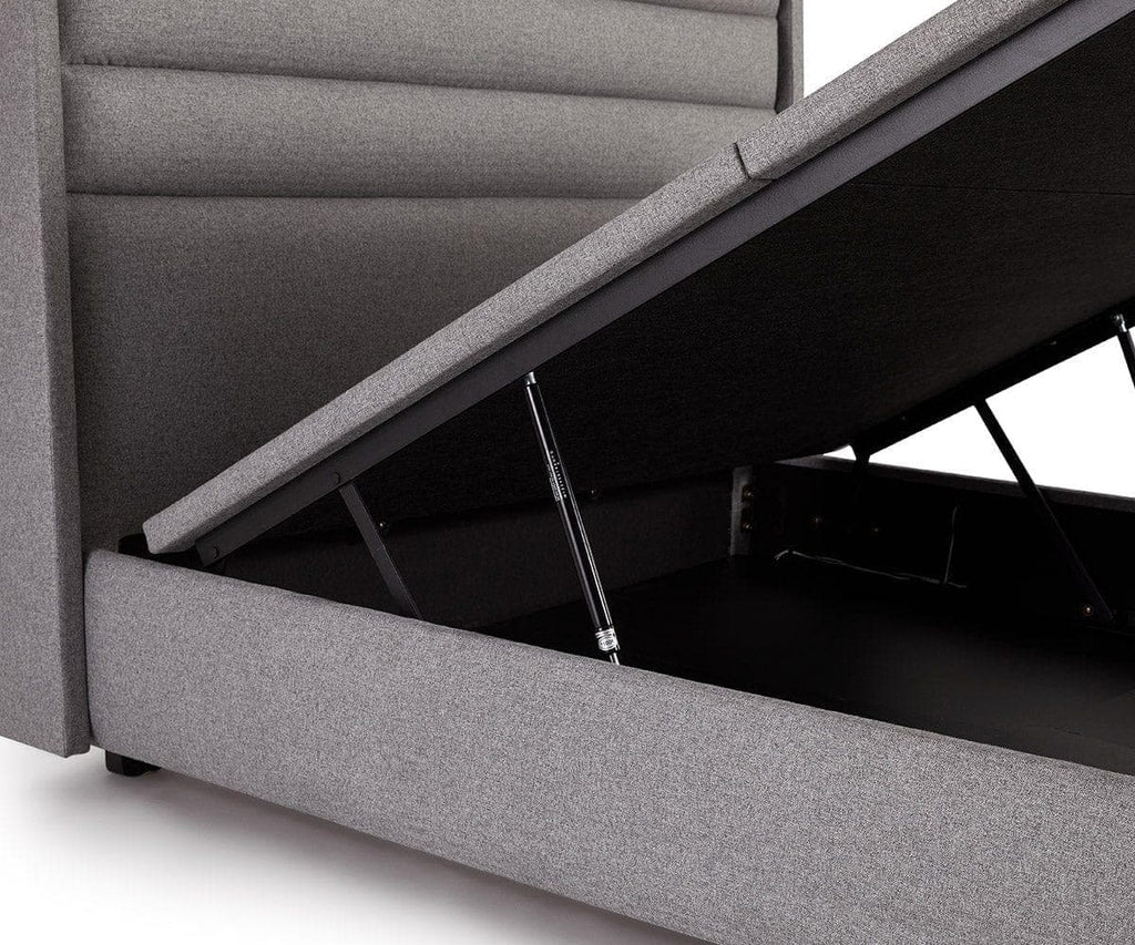 Letto contenitore imbottito Reed