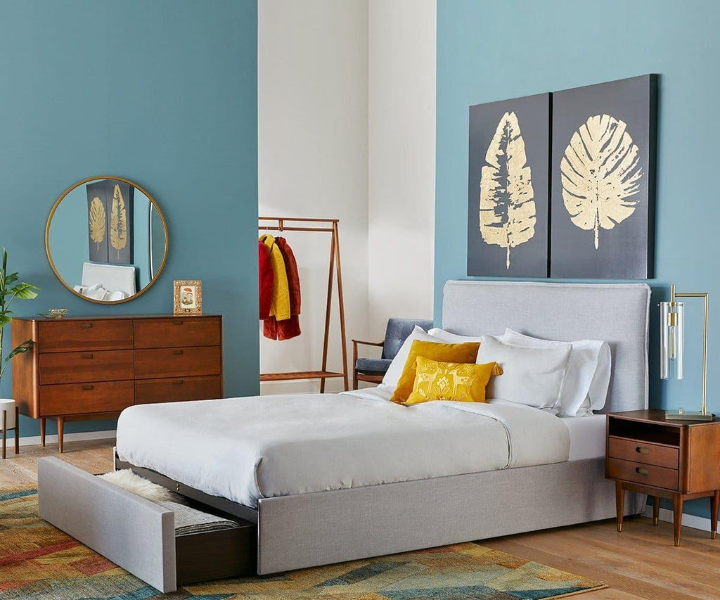 Letto contenitore imbottito Blake