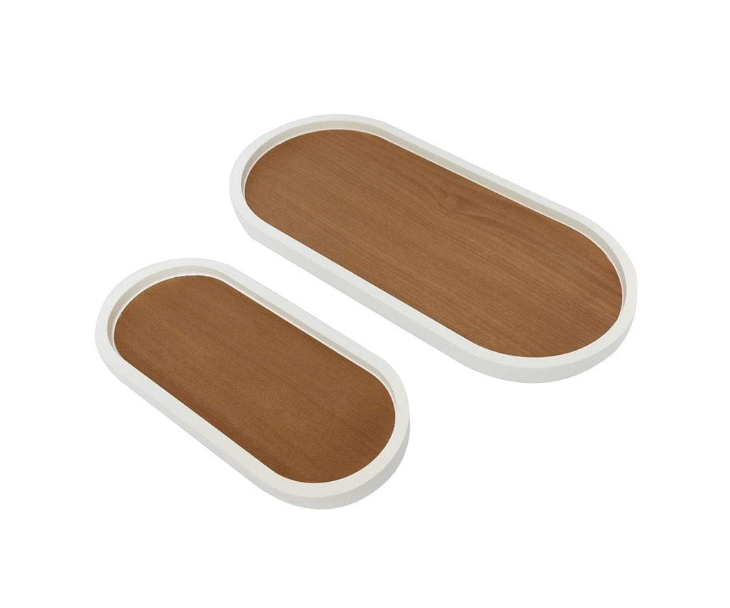 Vassoio ovale con finiture laccate