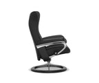 Poltrona reclinabile e poggiapiedi Stressless® Wing con base Signature - Nero