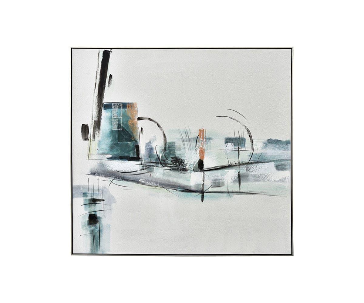 Dipinto ad olio astratto dei fiordi