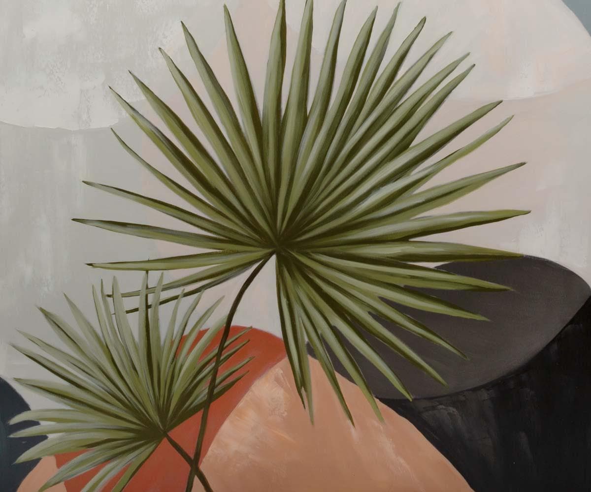 Dipinto ad olio "Fronde al chiaro di luna"