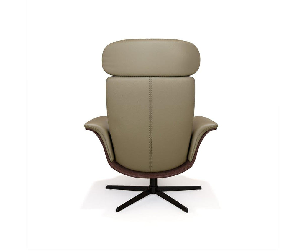 Poltrona reclinabile e pouf in pelle Alvar