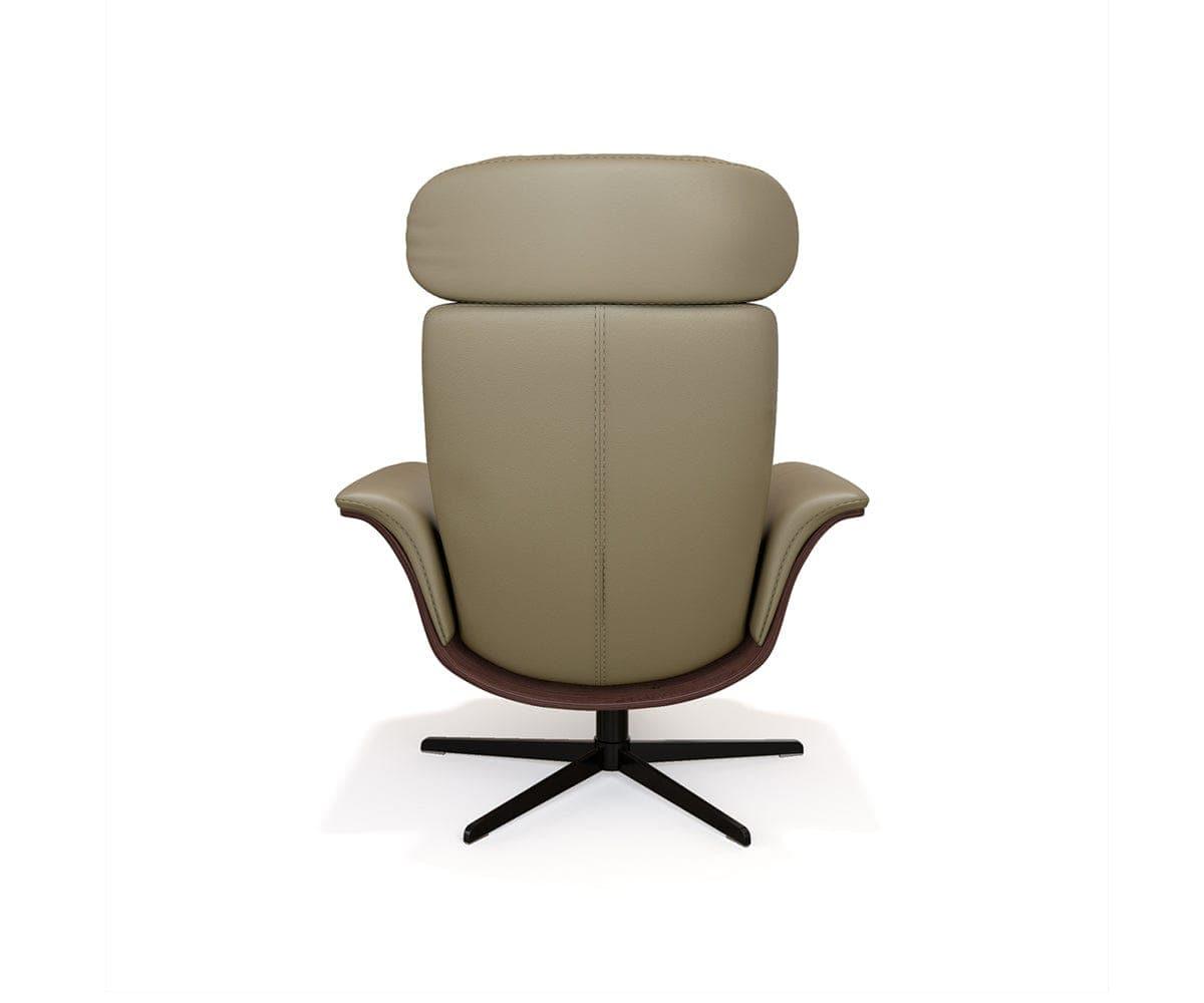 Poltrona reclinabile e pouf in pelle Alvar