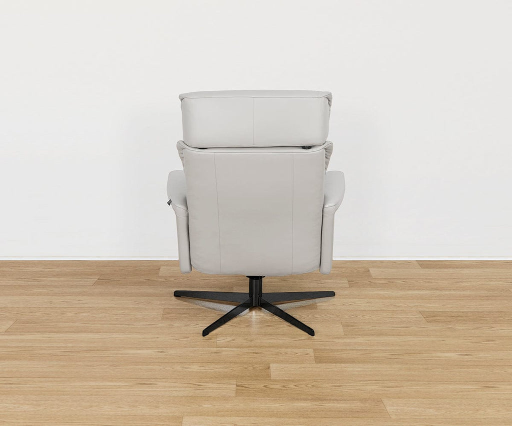 Poltrona reclinabile e pouf in pelle Leif