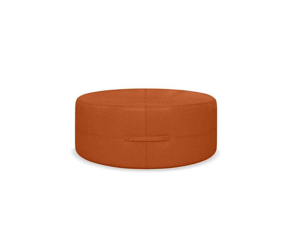 Pouf rotondo in pelle Ellis