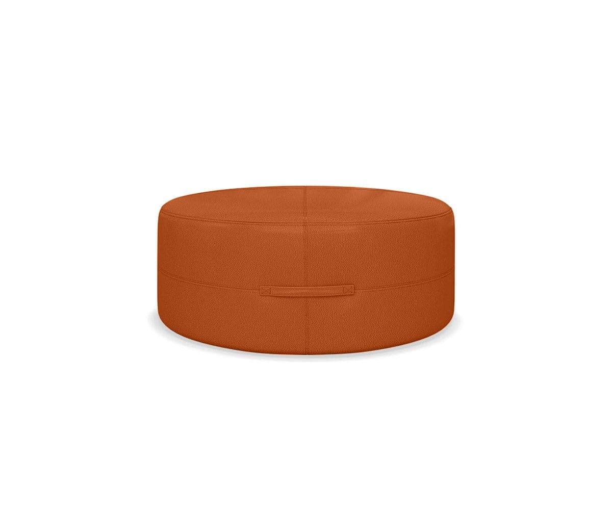Pouf rotondo in pelle Ellis