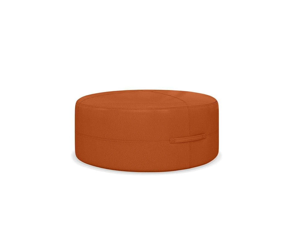 Pouf rotondo in pelle Ellis