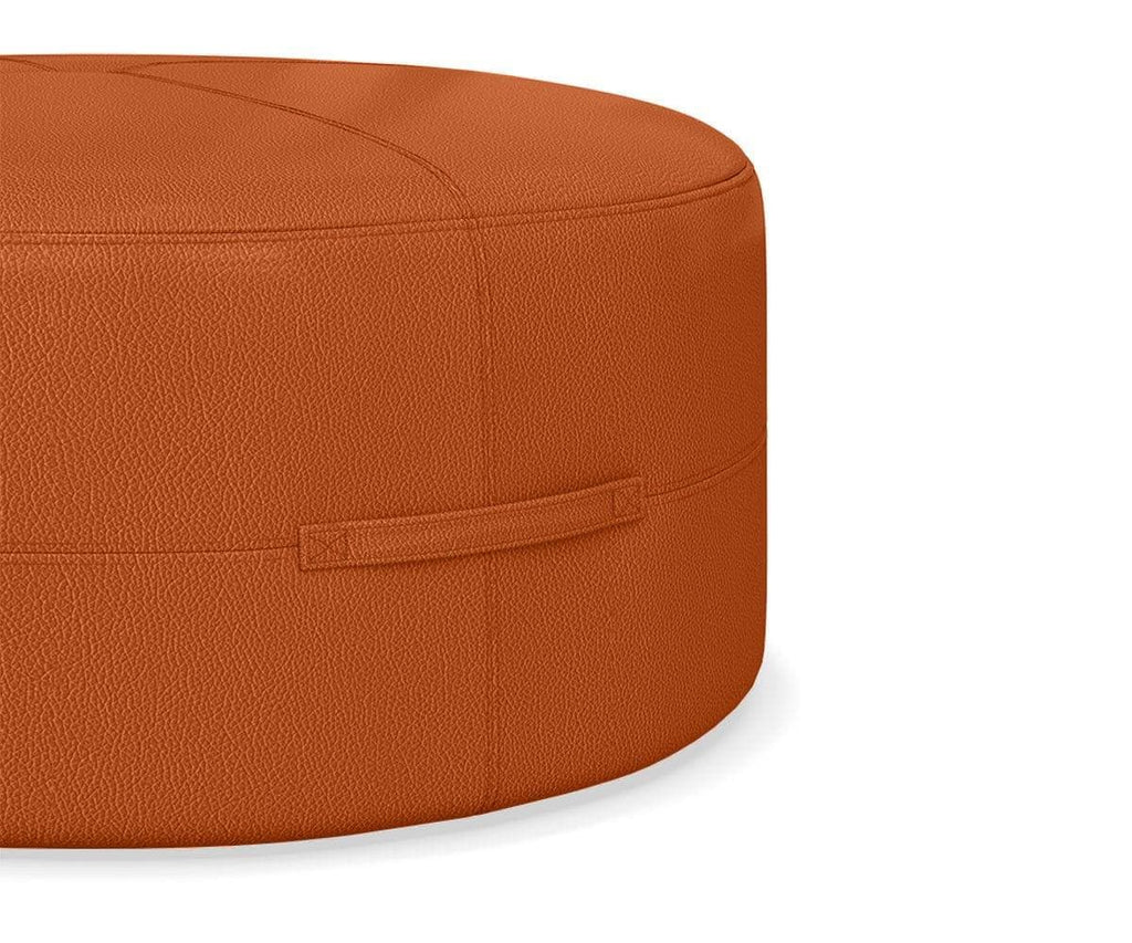 Pouf rotondo in pelle Ellis