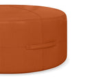 Pouf rotondo in pelle Ellis