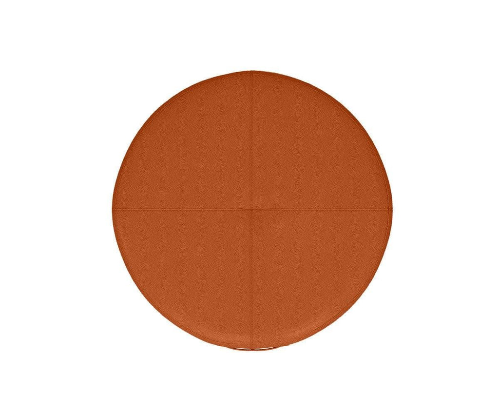 Pouf rotondo in pelle Ellis