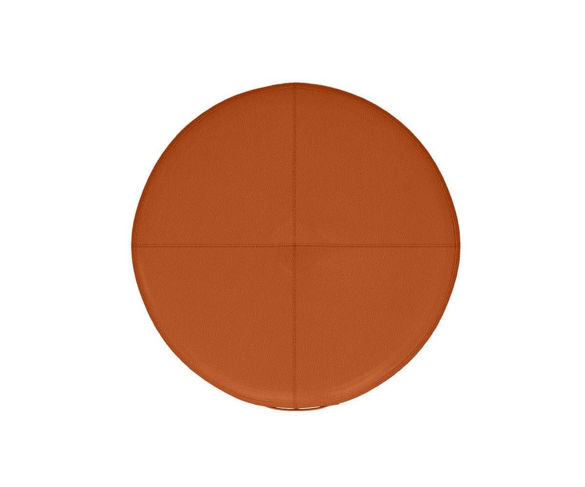 Pouf rotondo in pelle Ellis