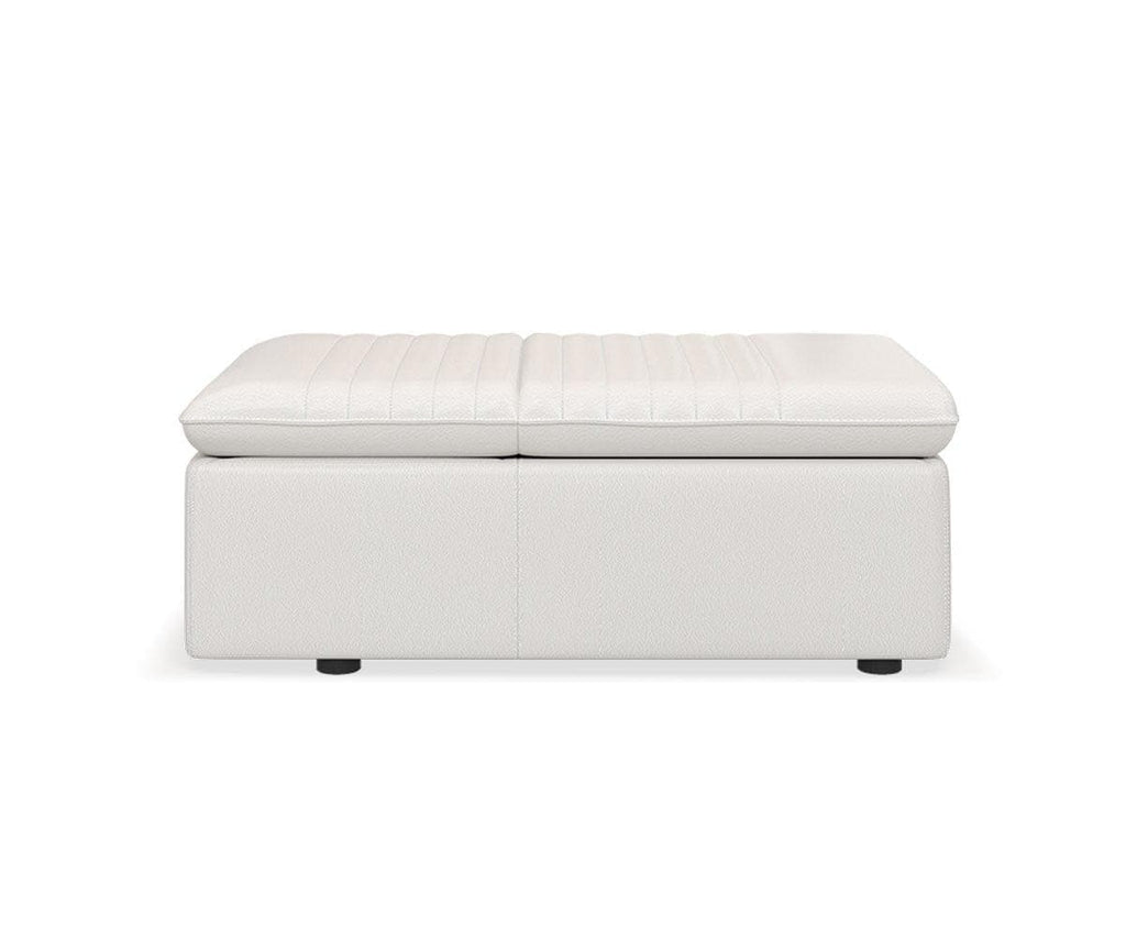 Pouf contenitore e sedia in pelle Tobi