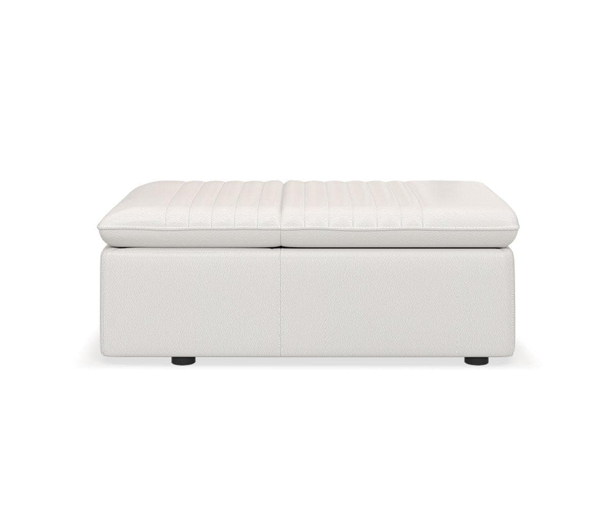 Pouf contenitore e sedia in pelle Tobi