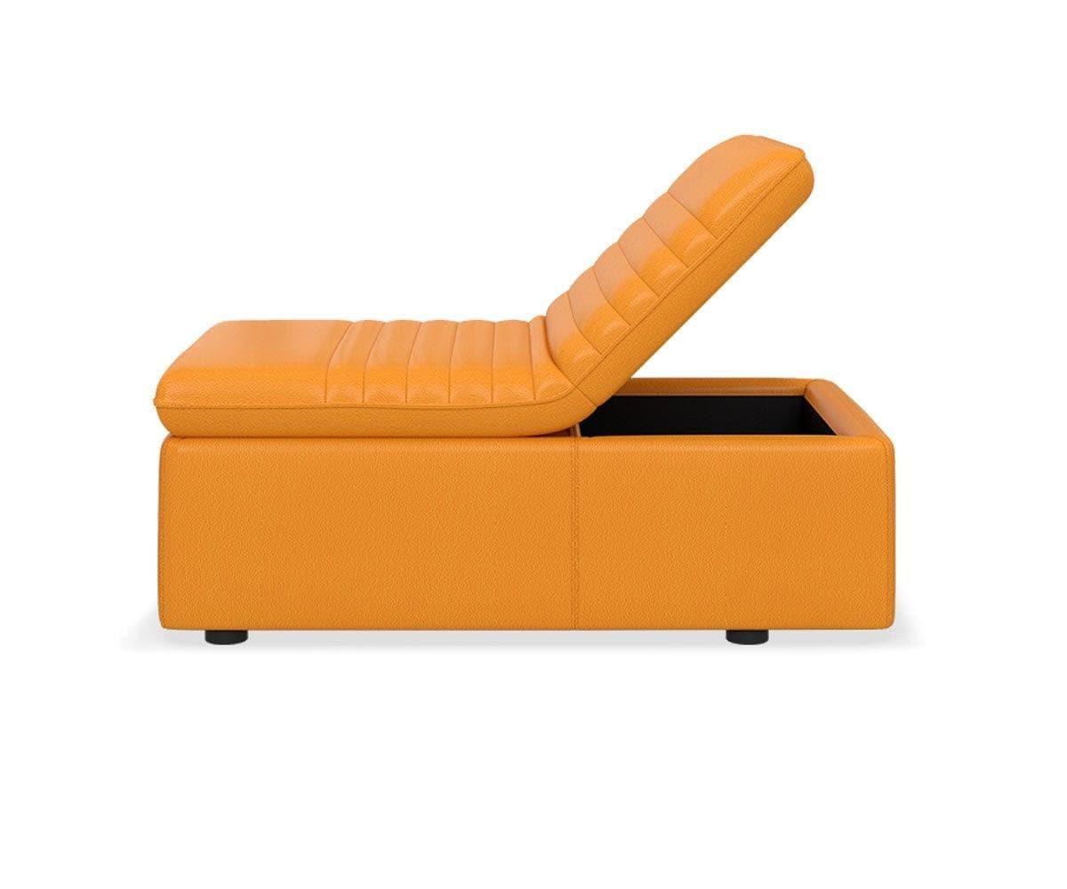 Pouf contenitore e sedia in pelle Tobi