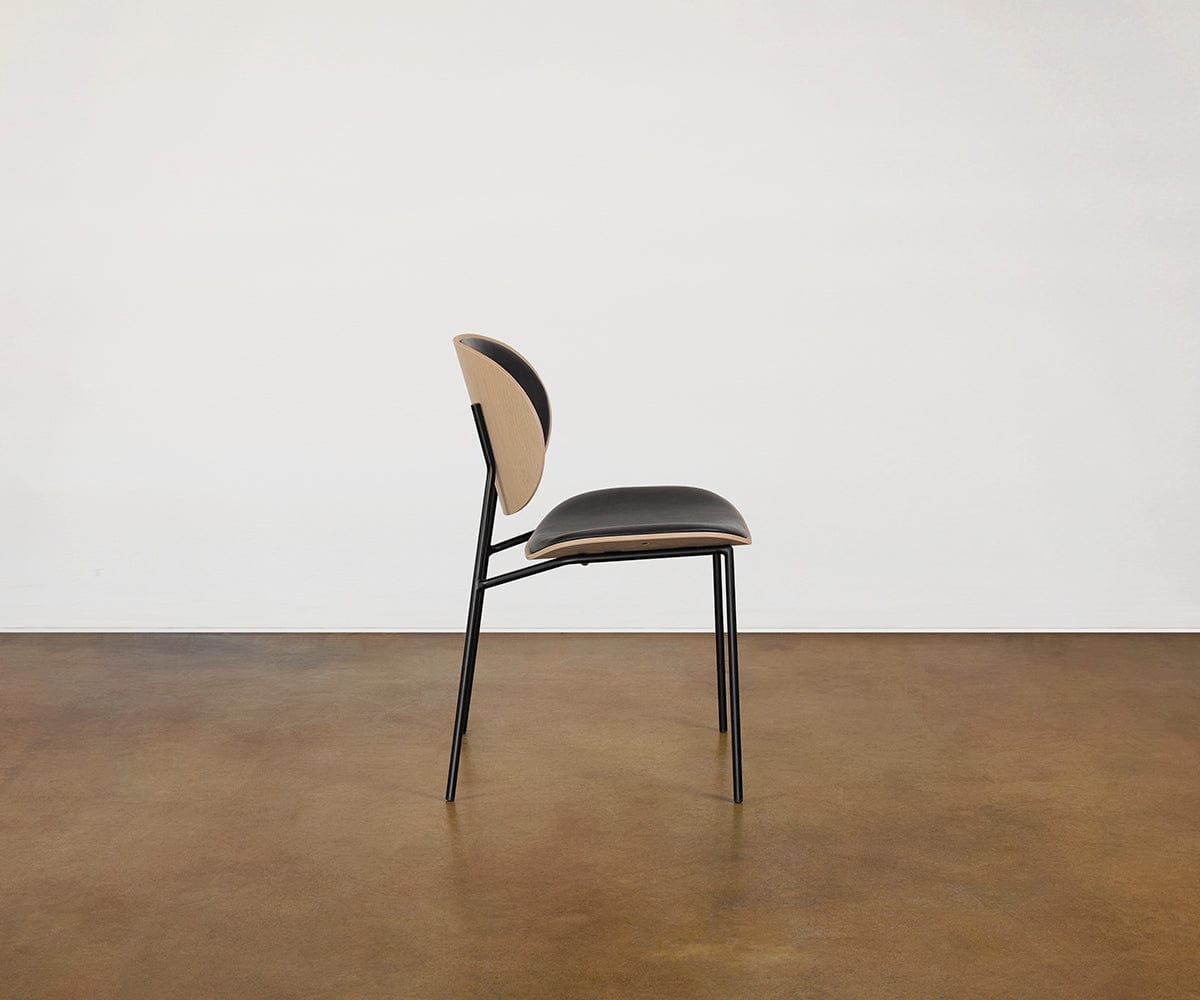 Sedia da pranzo in pelle Idona