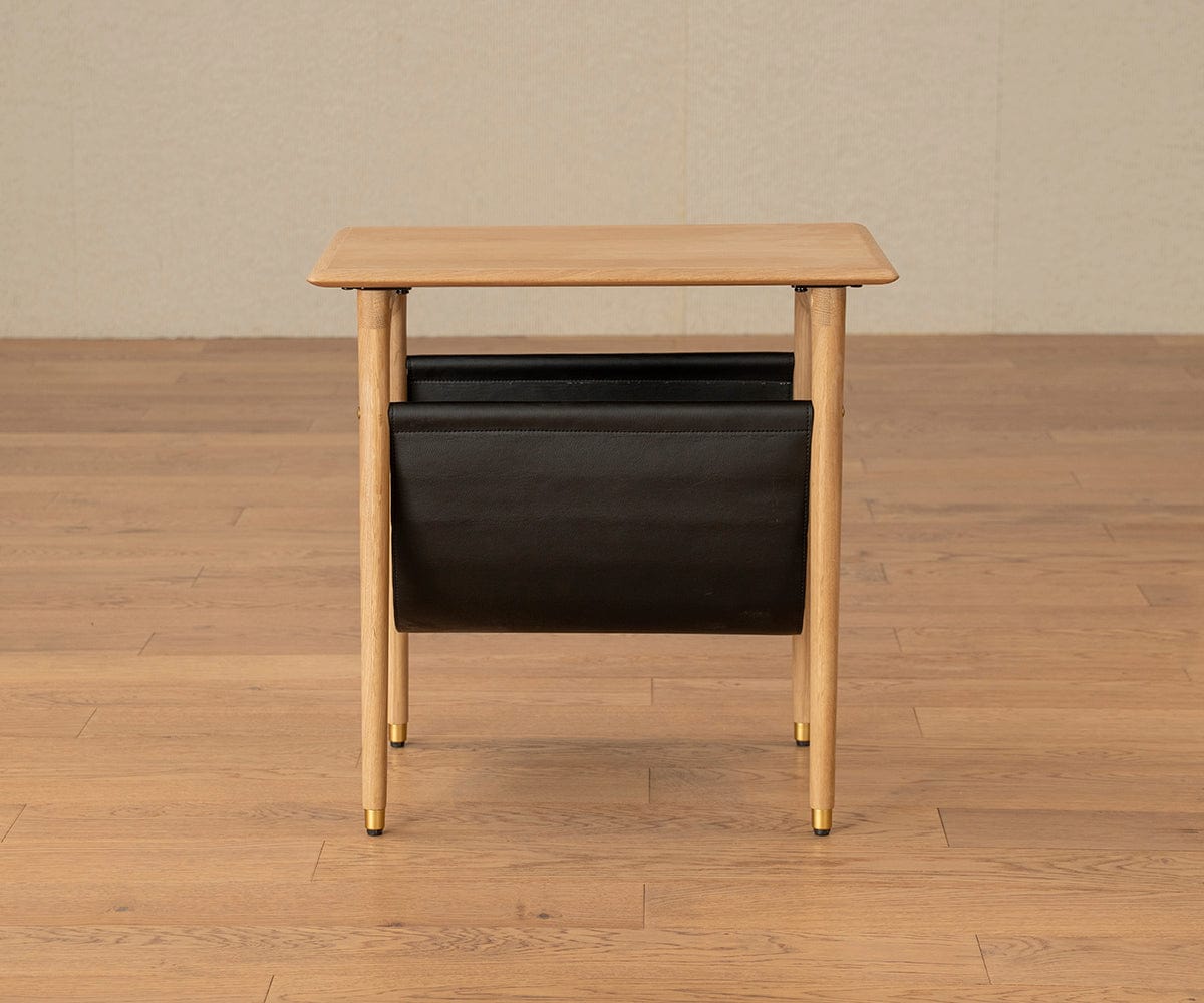 Tavolino Hendrick con ripiano sospeso II - Rovere bianco