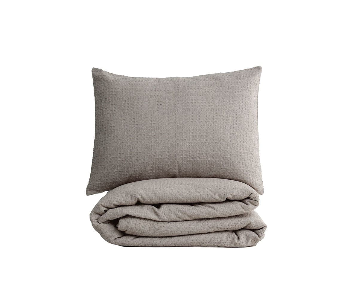 Set copripiumino e federa in tessuto a nido d'ape