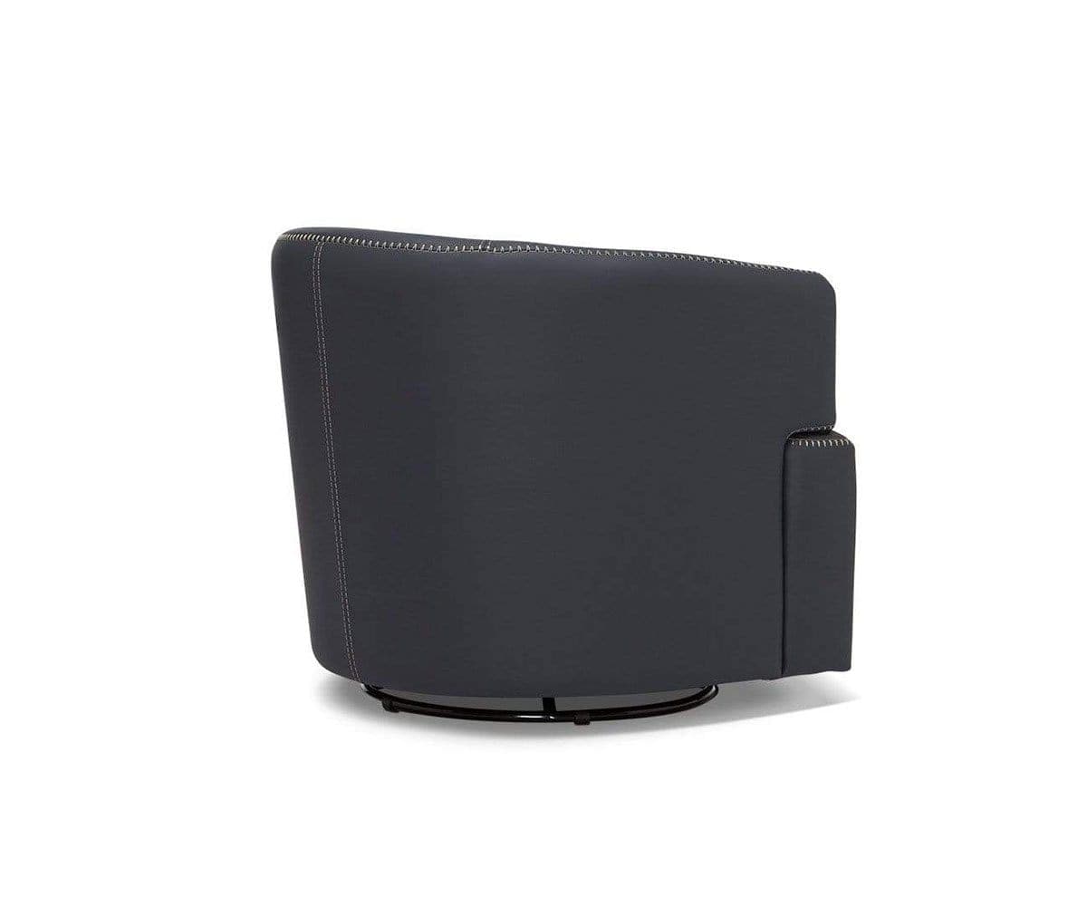 Sedia girevole in pelle Nicasio