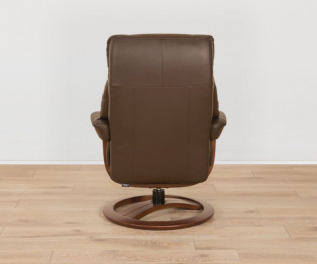 Poltrona reclinabile e ottomana in pelle Aksel