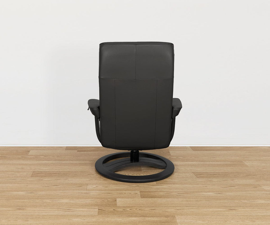 Poltrona reclinabile e pouf in pelle Hans