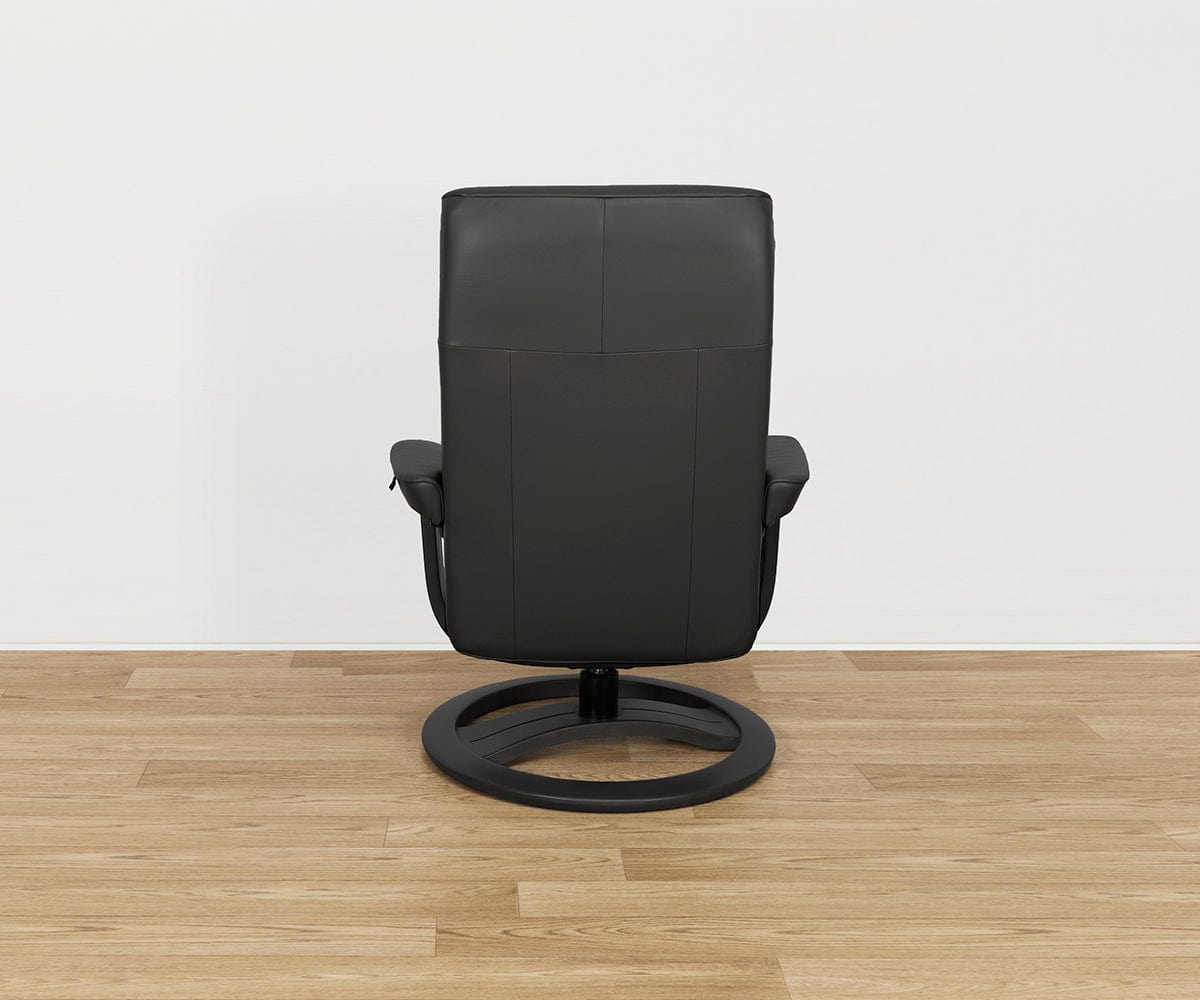 Poltrona reclinabile e pouf in pelle Hans