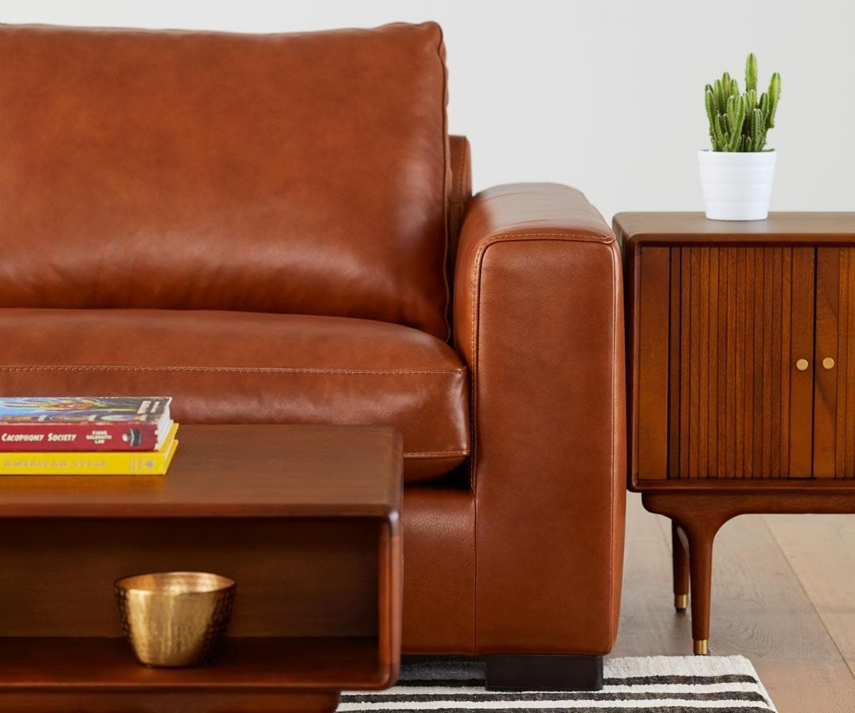 Divano componibile Braxten in pelle a sinistra