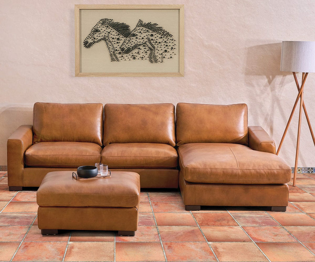 Divano componibile Braxten in pelle a destra