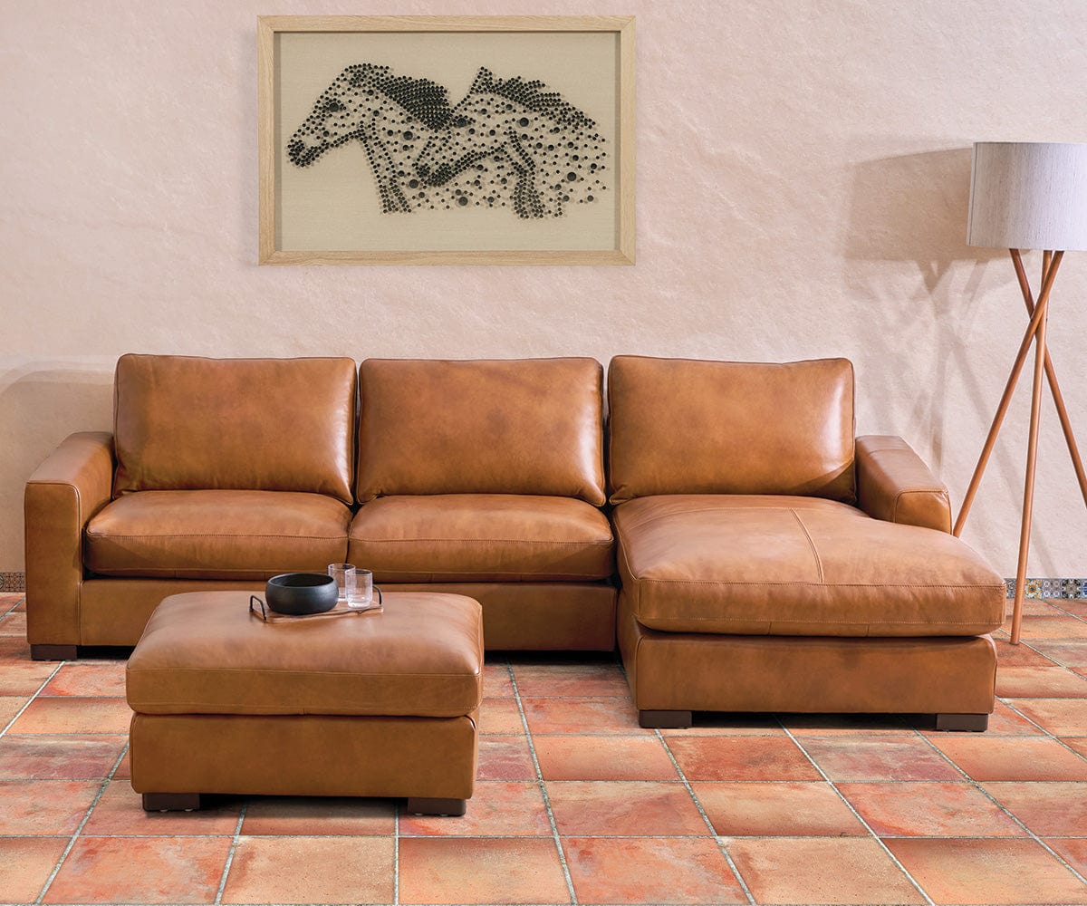 Divano componibile Braxten in pelle a destra