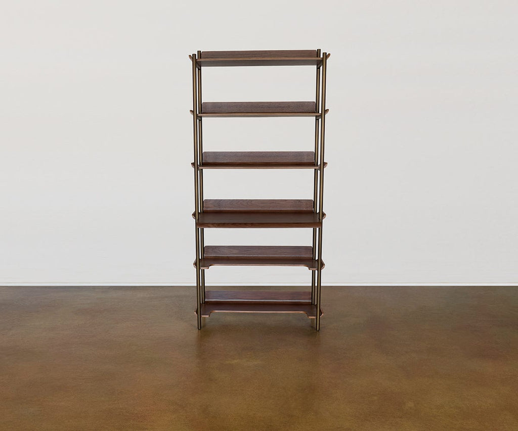 Freya 6 ripiani con scrivania - Noce