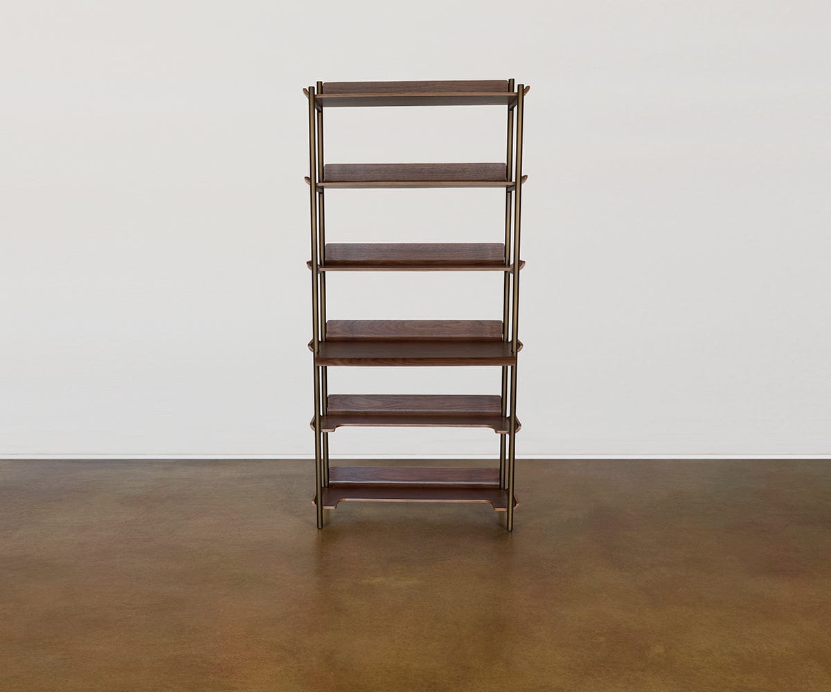 Freya 6 ripiani con scrivania - Noce