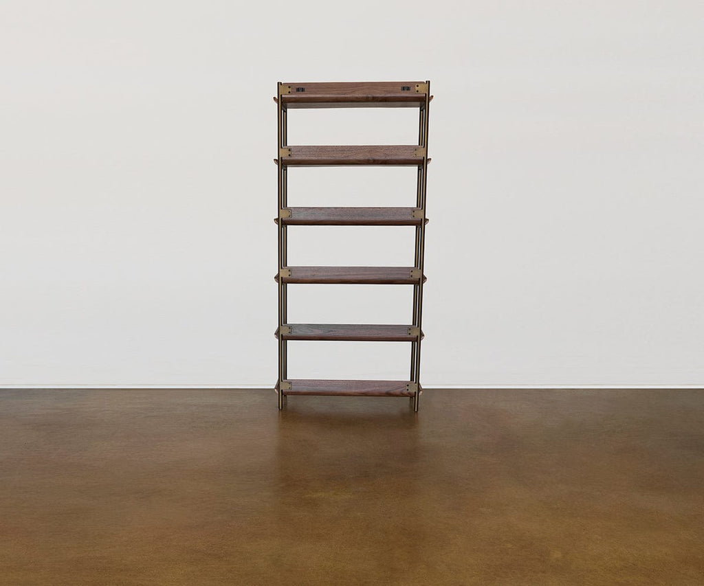 Freya 6 ripiani con scrivania - Noce