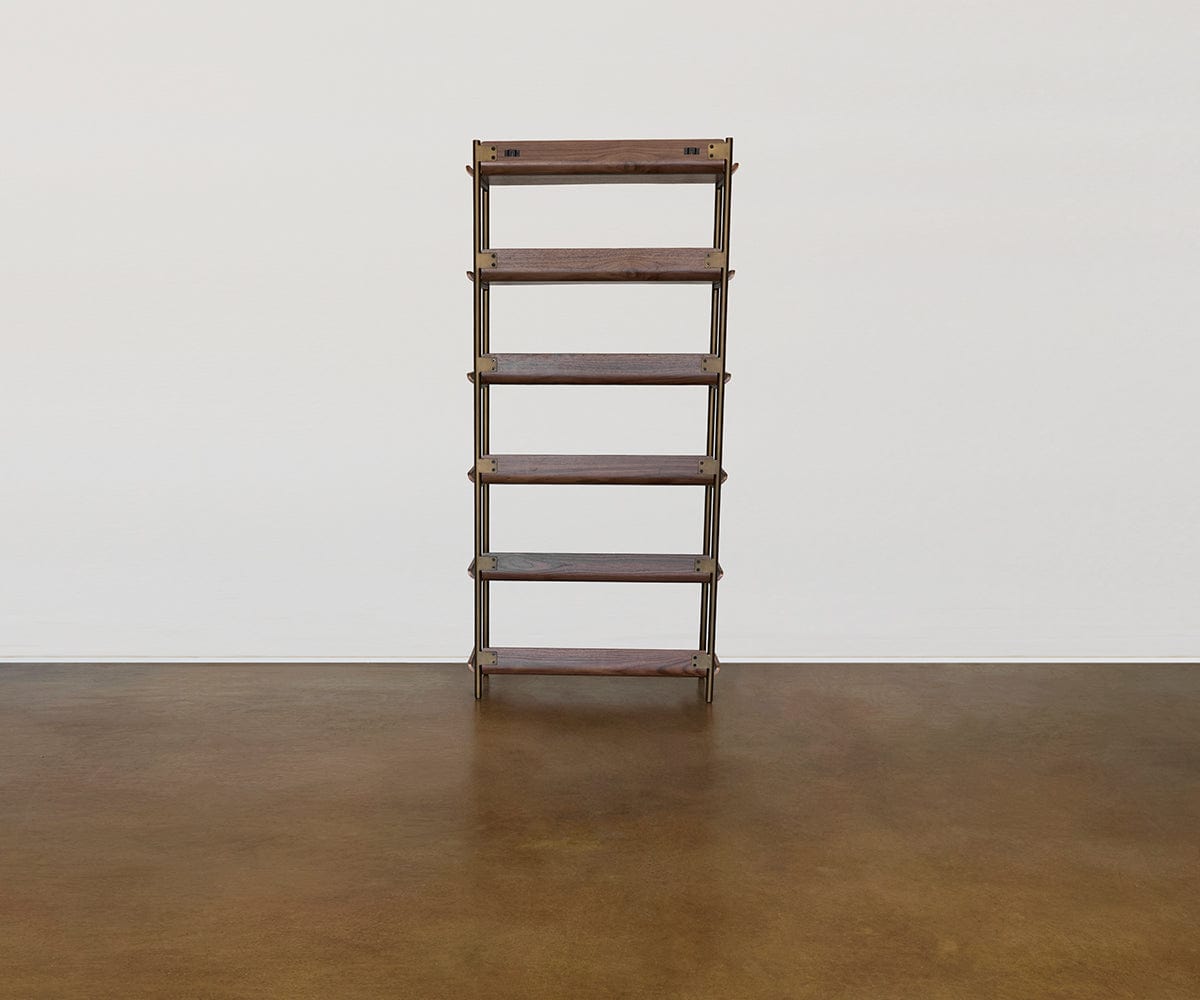 Freya 6 ripiani con scrivania - Noce