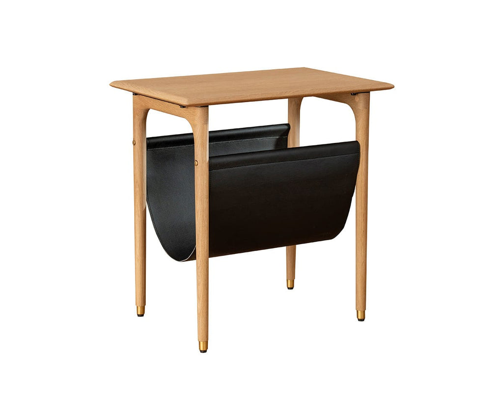 Tavolino Hendrick con ripiano sospeso II - Rovere bianco