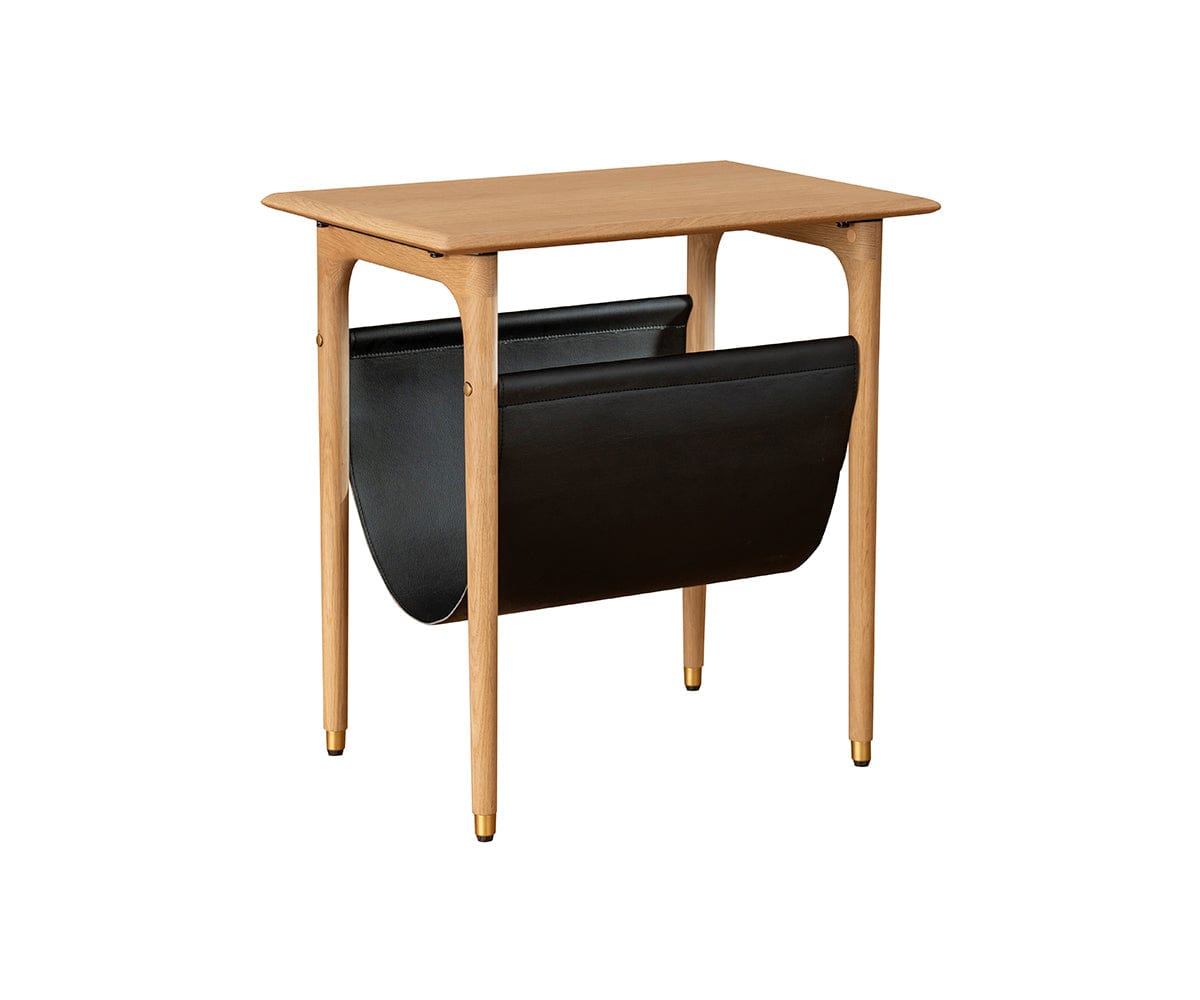 Tavolino Hendrick con ripiano sospeso II - Rovere bianco