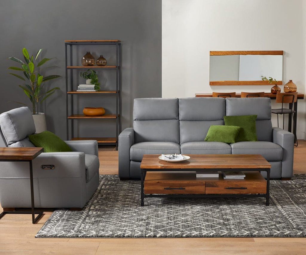 Poltrona reclinabile elettrica in pelle Luka