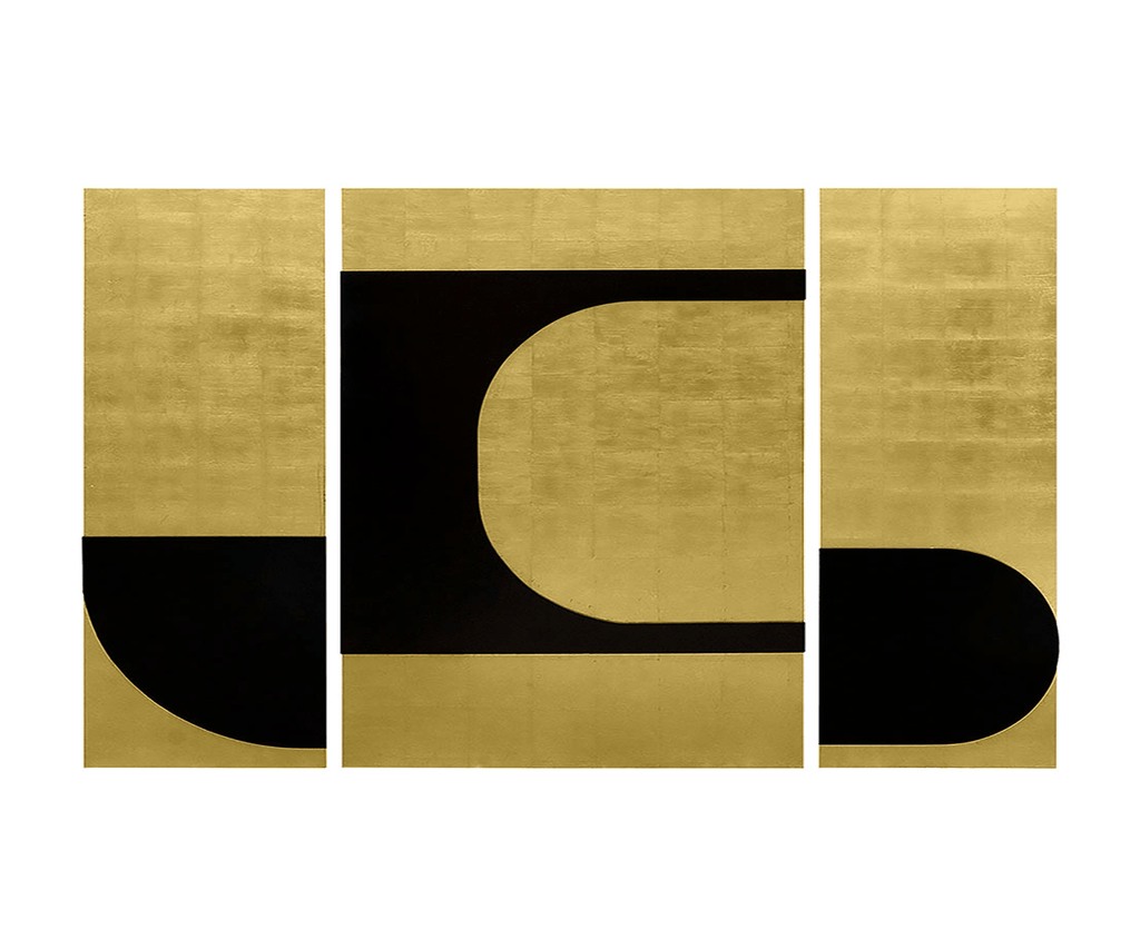 Arte murale con sagome dorate