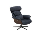 Poltrona reclinabile e pouf in pelle Alvar