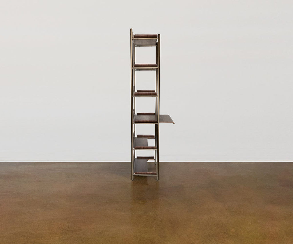 Freya 6 ripiani con scrivania - Noce