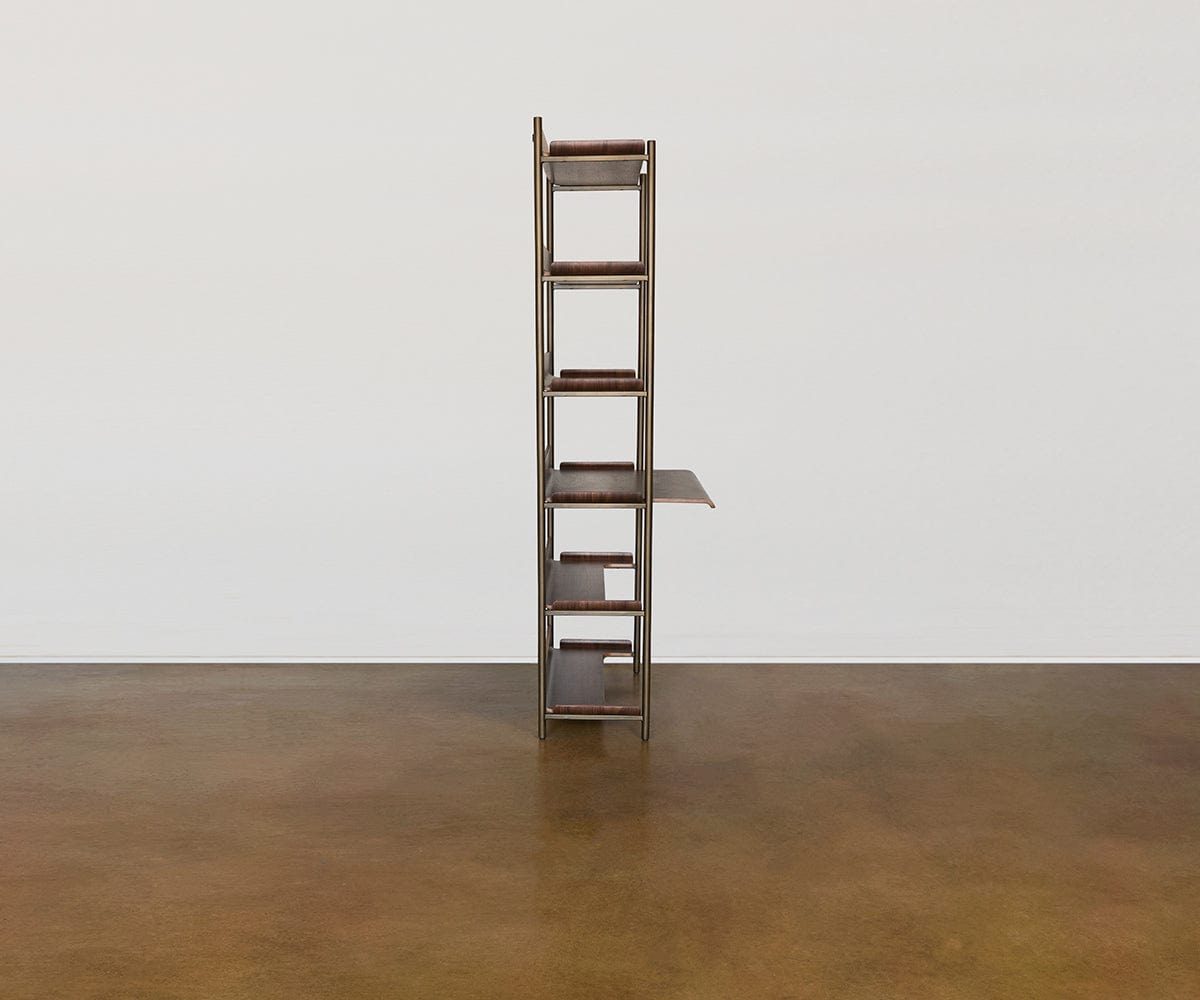 Freya 6 ripiani con scrivania - Noce