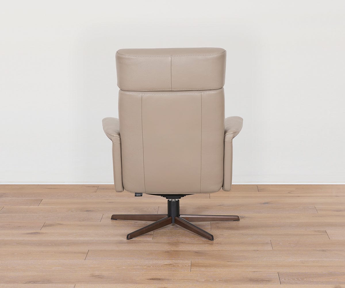 Poltrona reclinabile e pouf in pelle Steffen