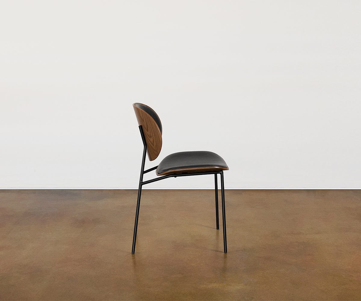 Sedia da pranzo in pelle Idona