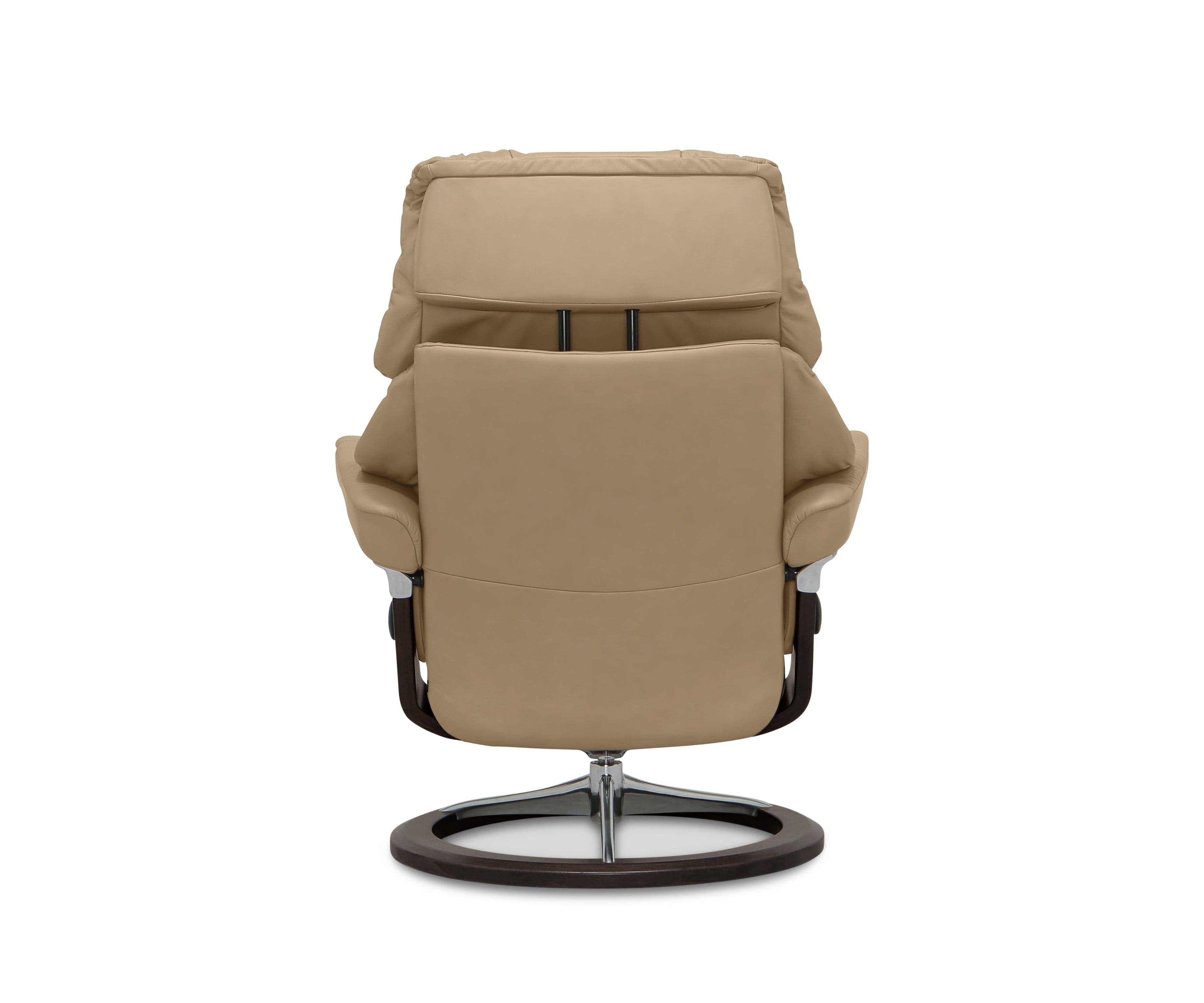 Poltrona reclinabile e poggiapiedi Stressless® Reno con base Signature - Sabbia